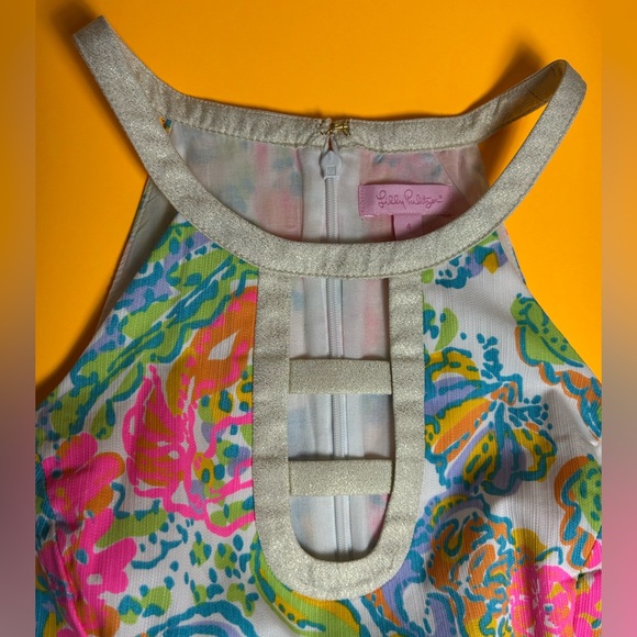 Lilly Pulitzer Kennedy Shift Resort White Casa Marina Halter Dress Size 4 - Picture 6 of 14